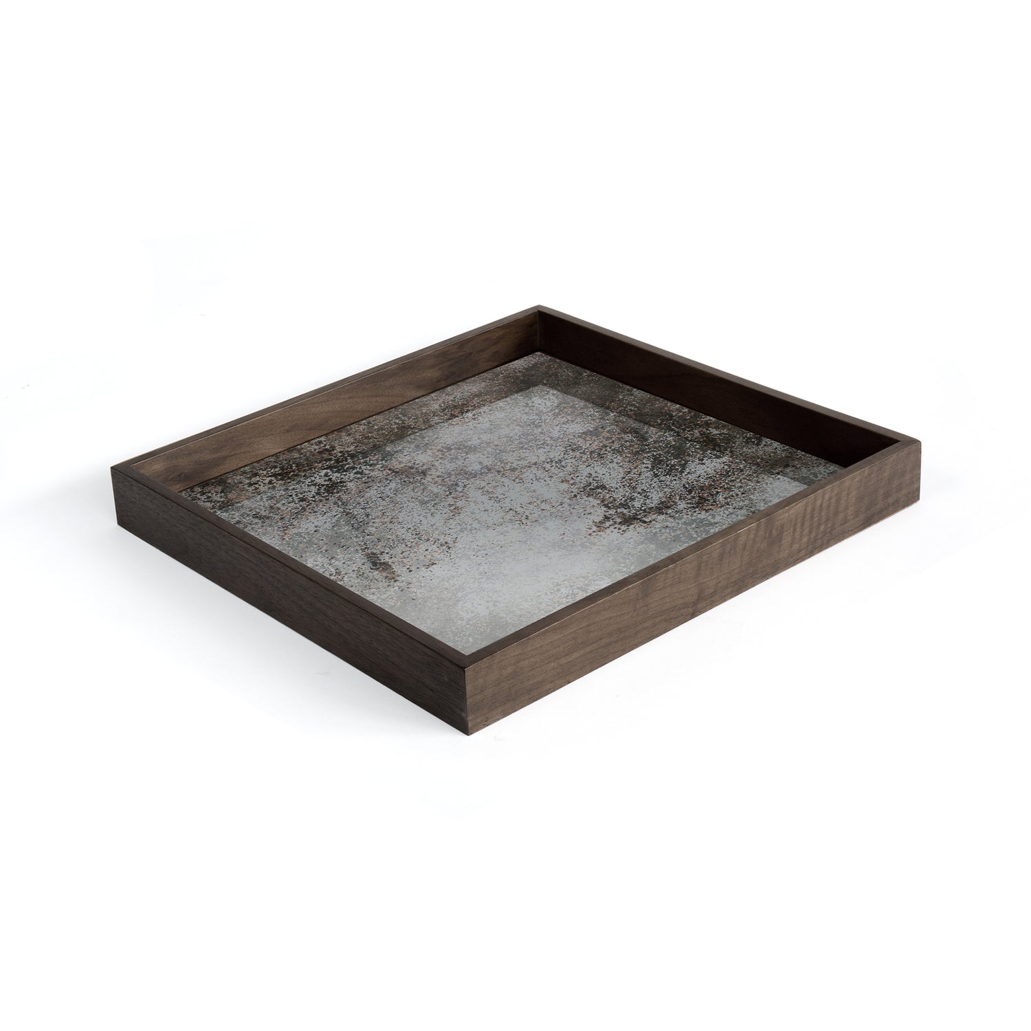 Square Clear Aged Mirror Tray, Small