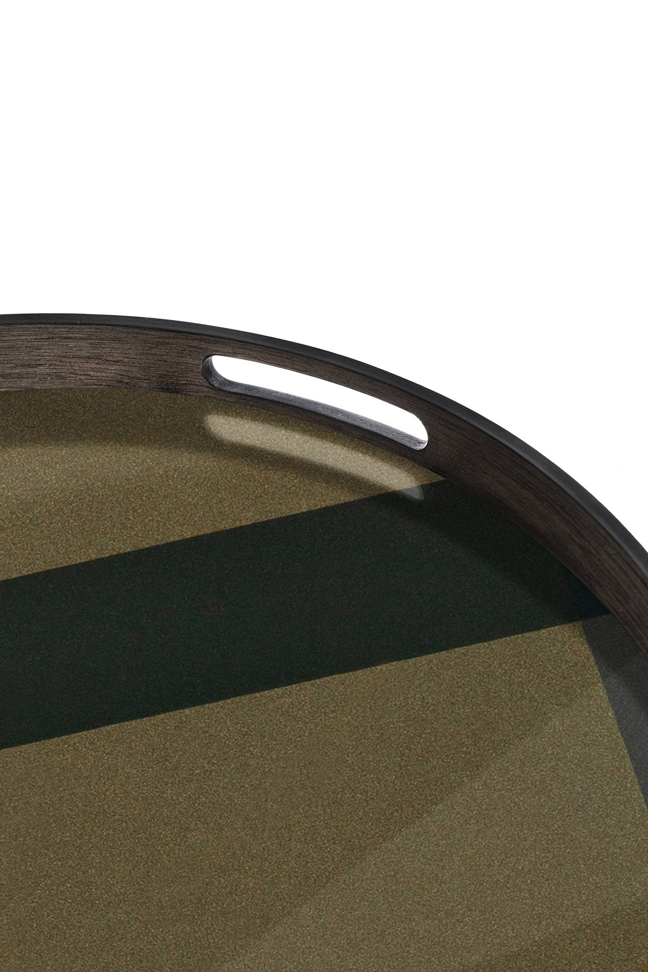 Round Glass Angle Tray, Slate, Small