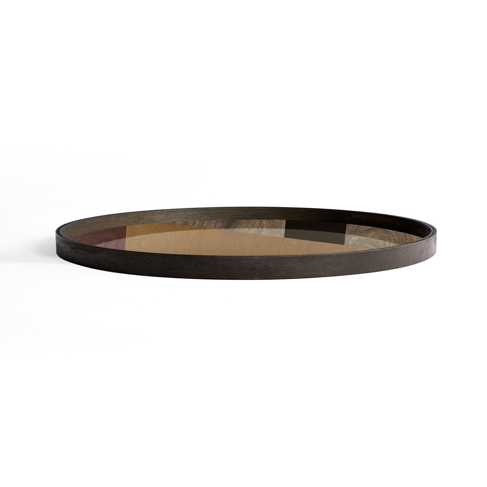 Round Glass Angle Tray, Bronze, Extra Large