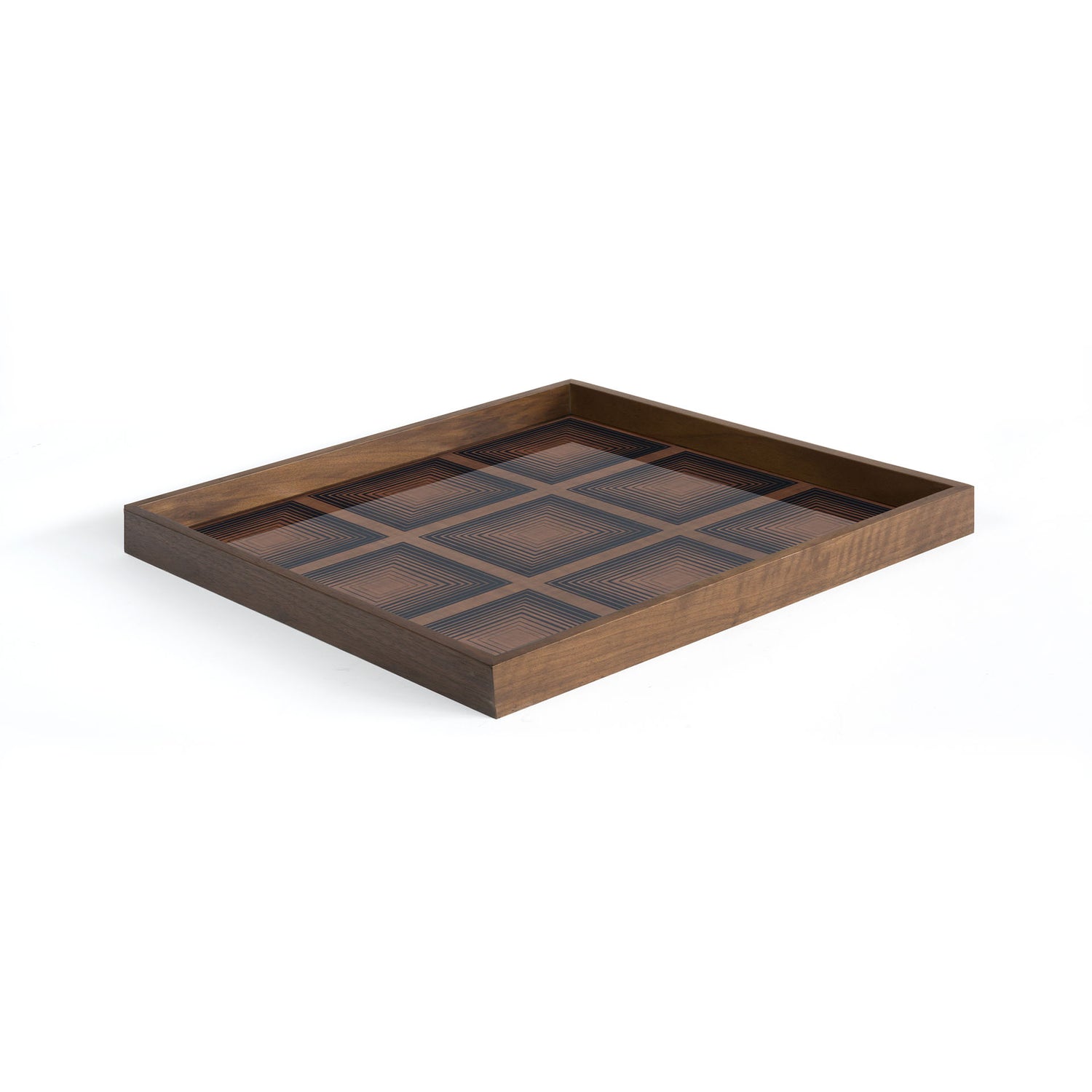 Square Ink Squares Glass Tray, Large