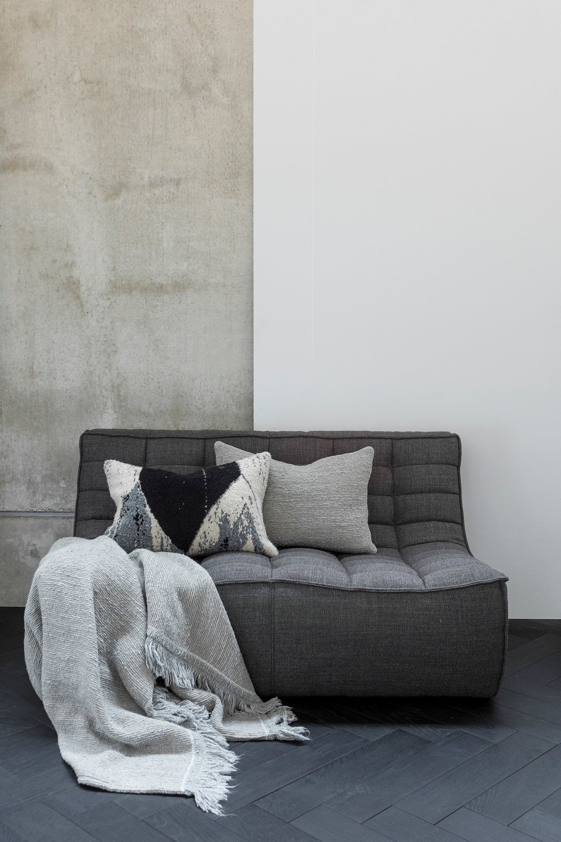 N701 2 Seater Sofa, Dark Grey