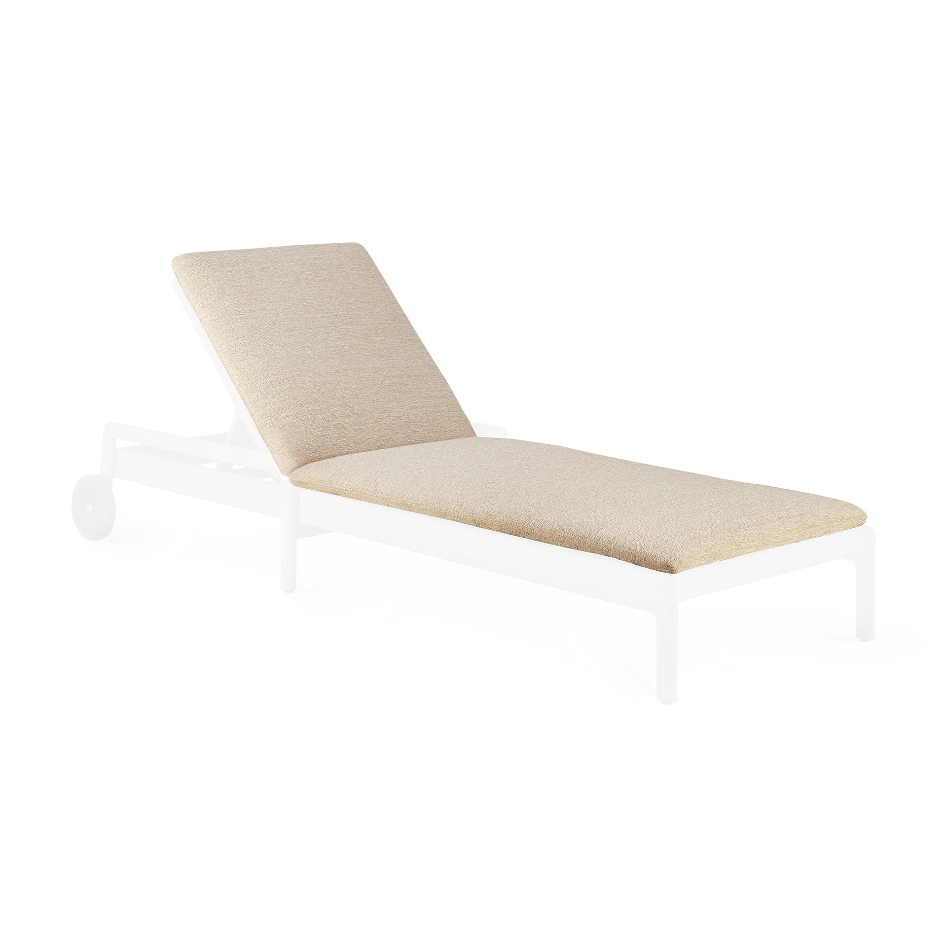 Jack Outdoor Adjustable Lounger Thin Cushion, Natural Fabric