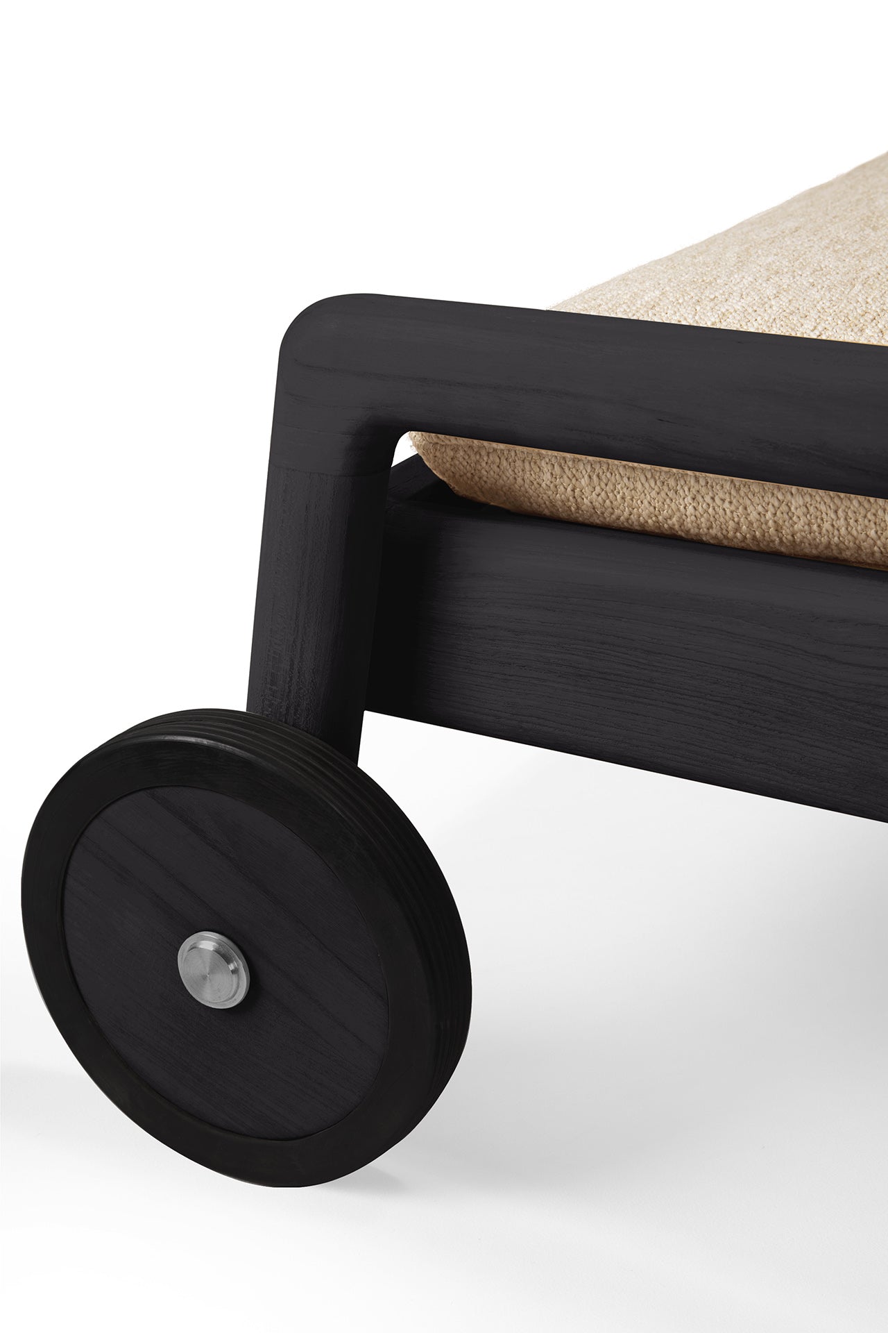 Jack Outdoor Adjustable Lounger Thin Cushion, Natural Fabric