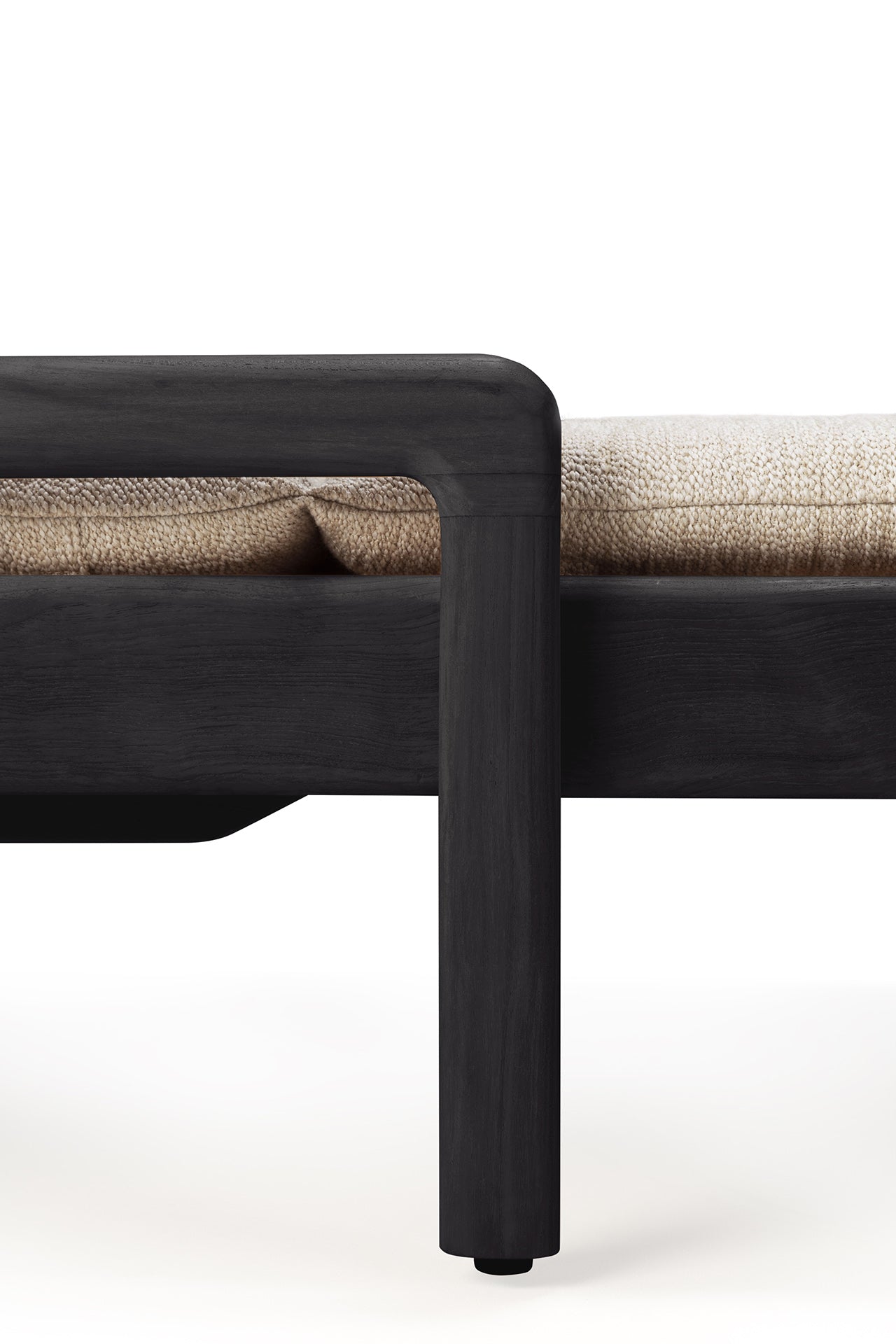 Jack Outdoor Adjustable Lounger Thin Cushion, Natural Fabric