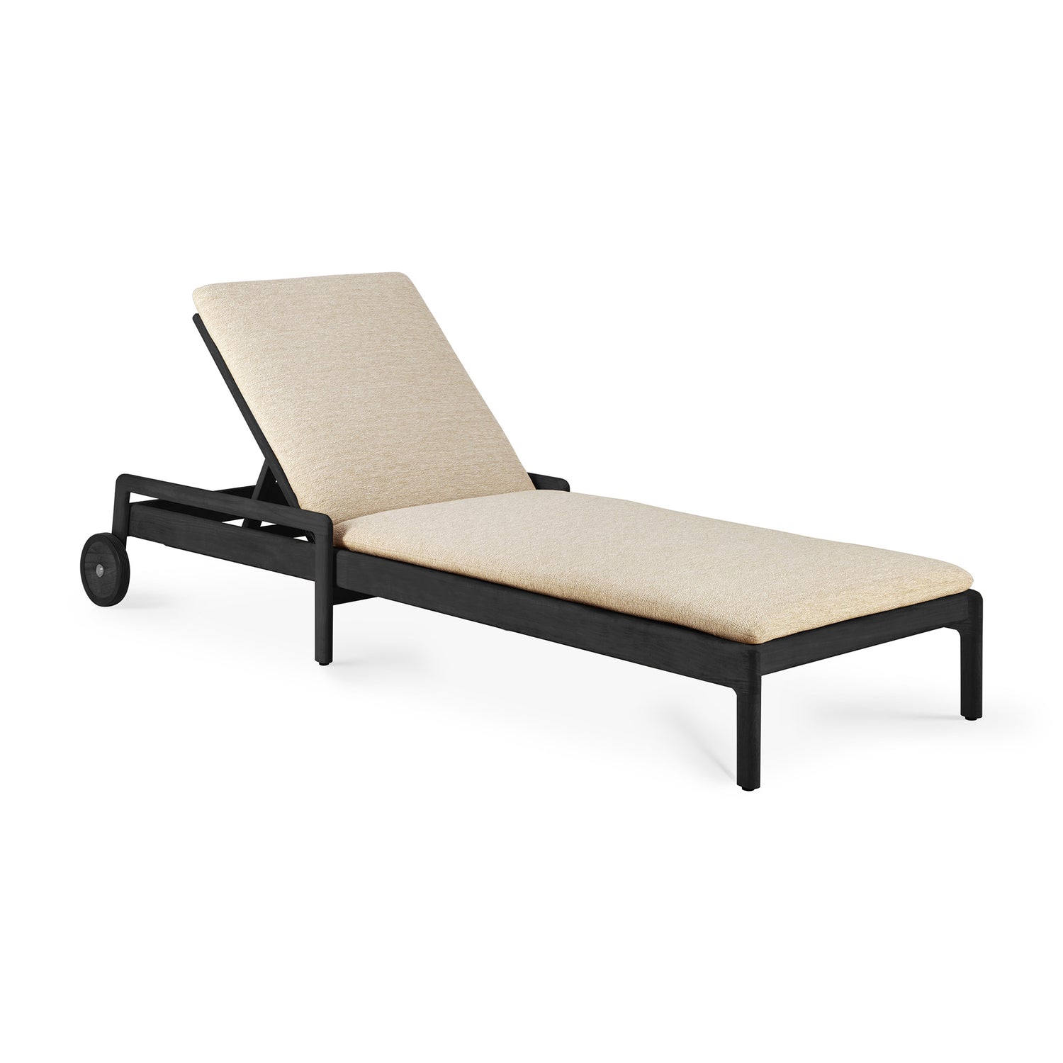 Jack Outdoor Adjustable Lounger Thin Cushion, Natural Fabric