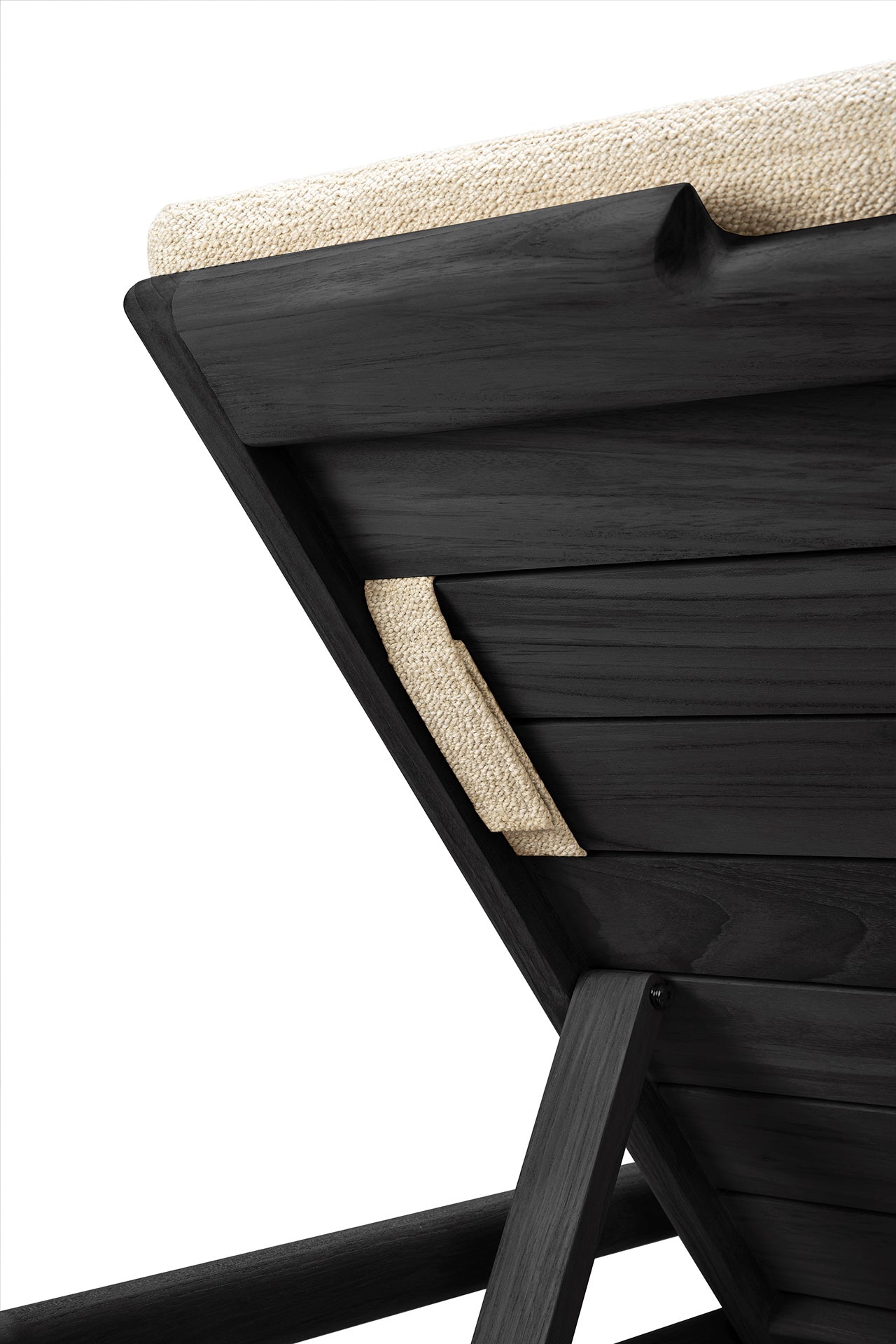 Jack Outdoor Adjustable Lounger Thin Cushion, Natural Fabric