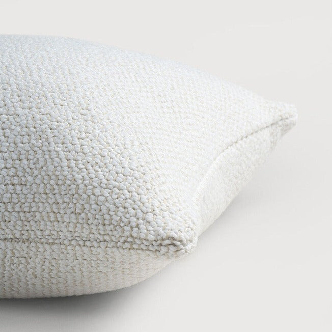 Boucle Light Outdoor Square Pillow, Set of 2, White