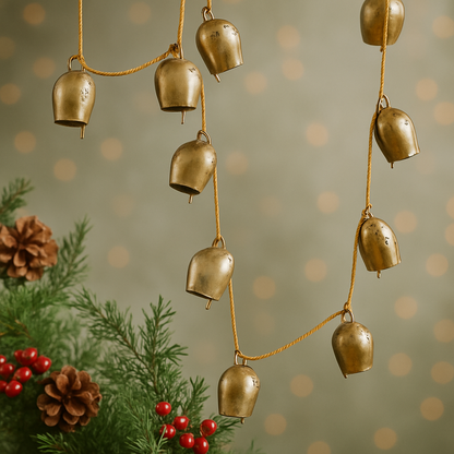 Metallic Gold Bell Garland