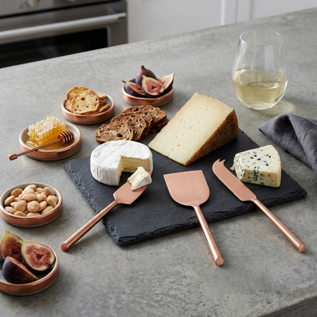 Matte Copper Cheese Knife Set of 3
