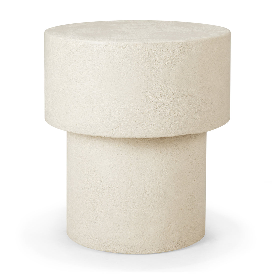 Elements side table - Microcement - Off White - mushroom shape
