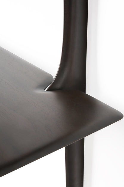 PI wall shelf - varnished mahogany - dark brown - 5 shelves