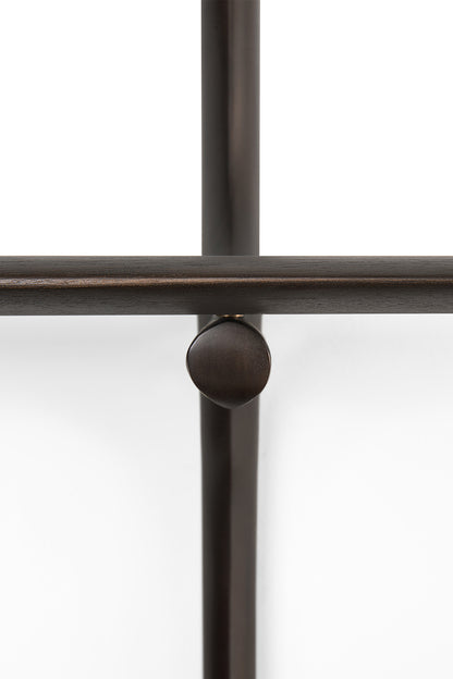 PI wall shelf - varnished mahogany - dark brown - 5 shelves