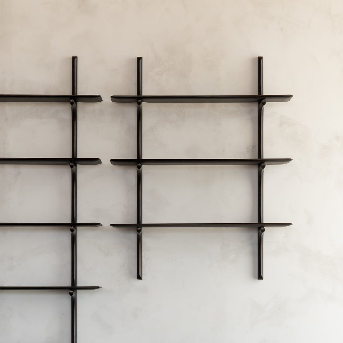 Pi Wall Shelf - varnished mahogany - dark brown - 3 shelves