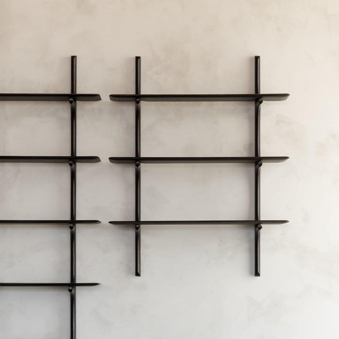 Pi Wall Shelf - varnished mahogany - dark brown - 3 shelves