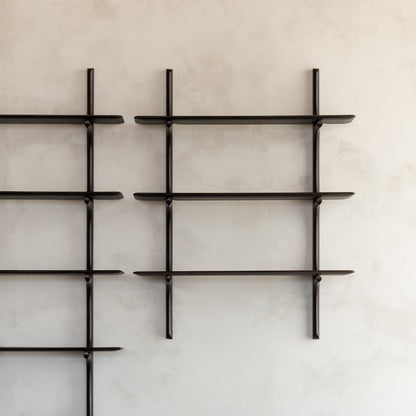 Pi Wall Shelf - varnished mahogany - dark brown - 3 shelves
