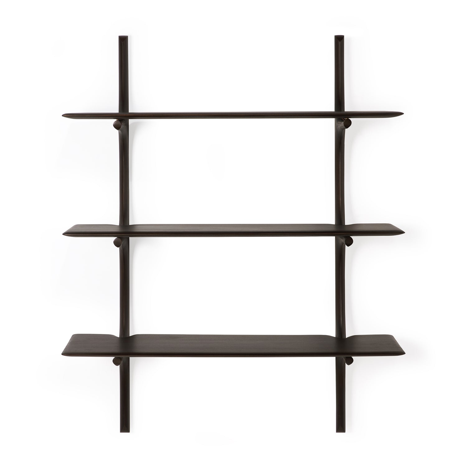 Pi Wall Shelf - varnished mahogany - dark brown - 3 shelves