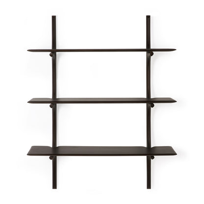 Pi Wall Shelf - varnished mahogany - dark brown - 3 shelves