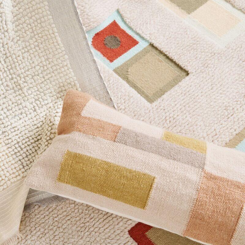 Shale Hand Woven Pastel Color Large Geometric Lumbar Pillow