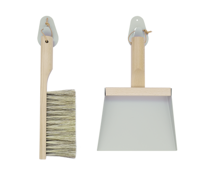 Andree Jardin NATURAL GRAY---&quot;Mr &amp; Mrs Clynk&quot; Hand Brush, Dustpan and Wall Hooks  