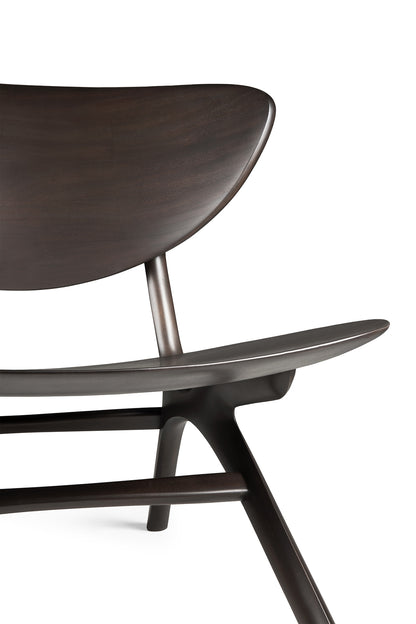 Eye lounge chair - varnished mahogany - dark brown