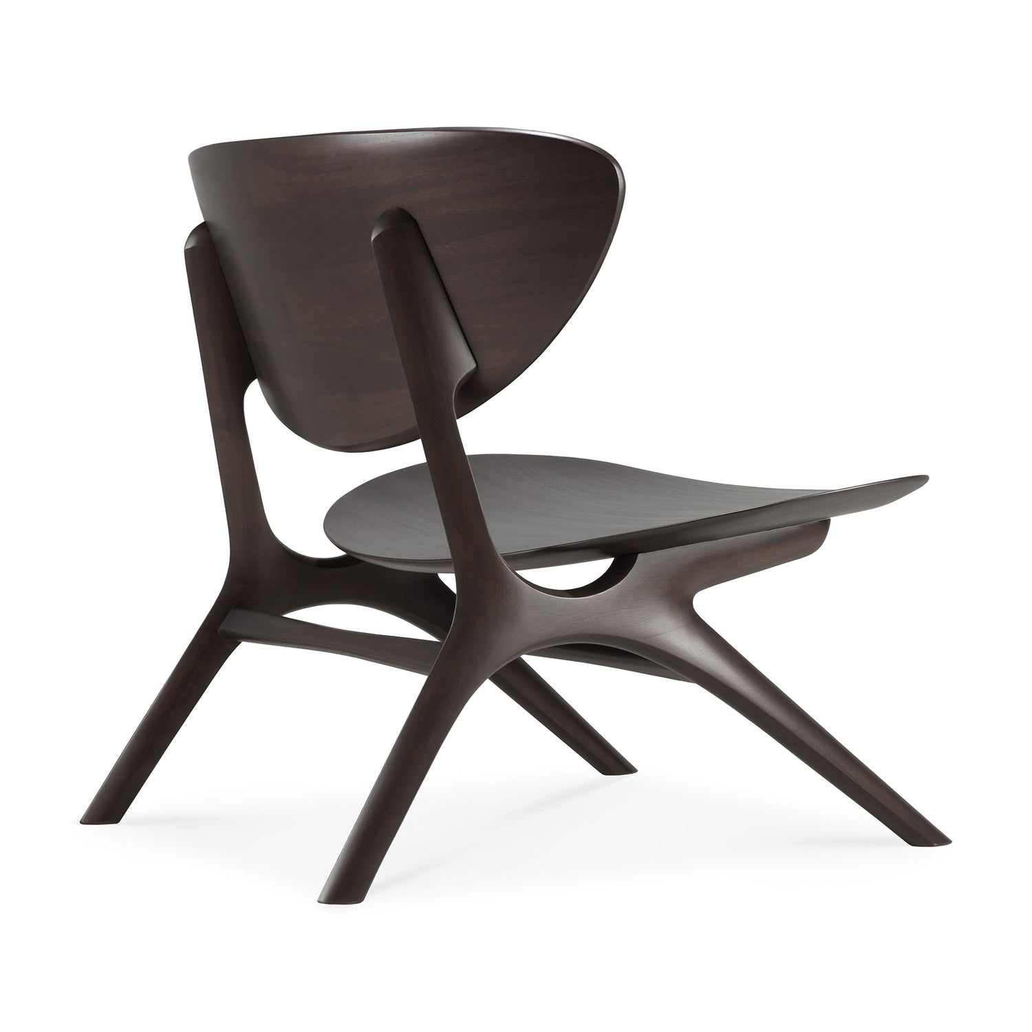 Eye lounge chair - varnished mahogany - dark brown