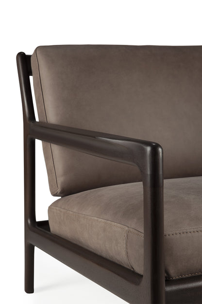 Jack Lounge Chair, Varnished Mahogany, Dark Brown, Terra Nubuck Leather
