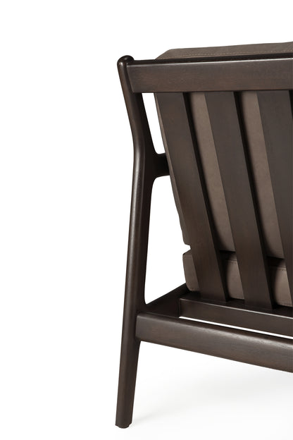 Jack Lounge Chair, Varnished Mahogany, Dark Brown, Terra Nubuck Leather