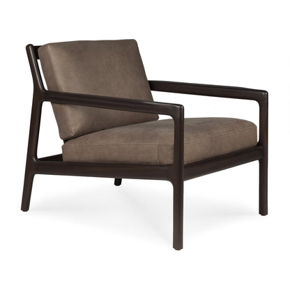 Jack Lounge Chair, Varnished Mahogany, Dark Brown, Terra Nubuck Leather