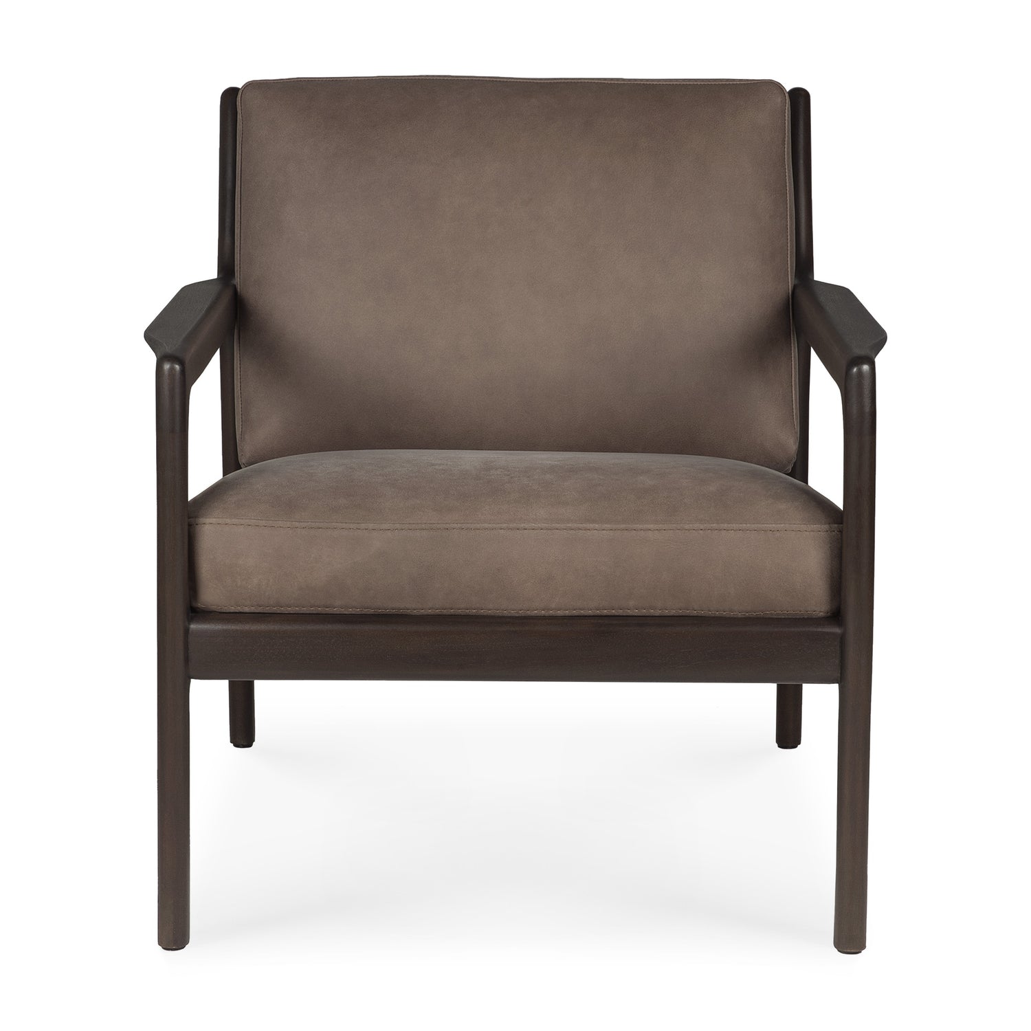 Jack Lounge Chair, Varnished Mahogany, Dark Brown, Terra Nubuck Leather