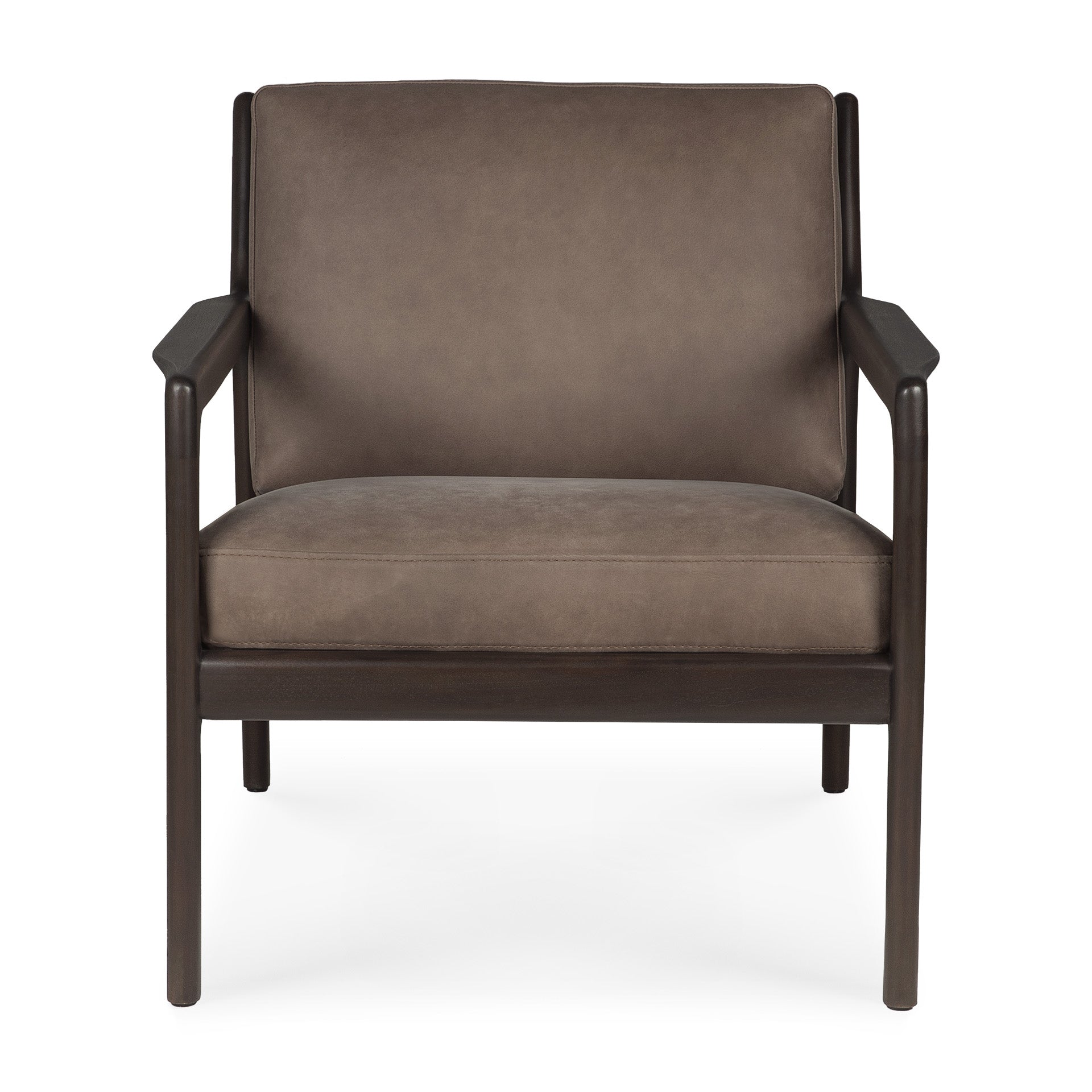 Jack Lounge Chair, Varnished Mahogany, Dark Brown, Terra Nubuck Leather