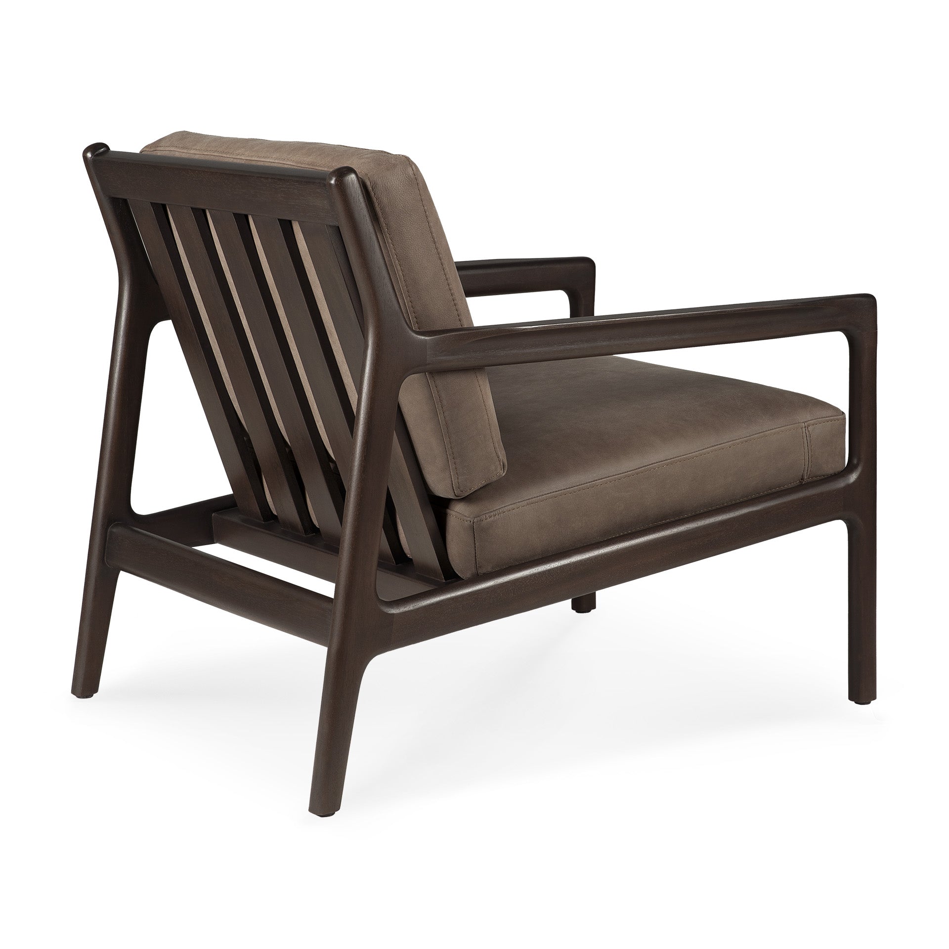 Jack Lounge Chair, Varnished Mahogany, Dark Brown, Terra Nubuck Leather