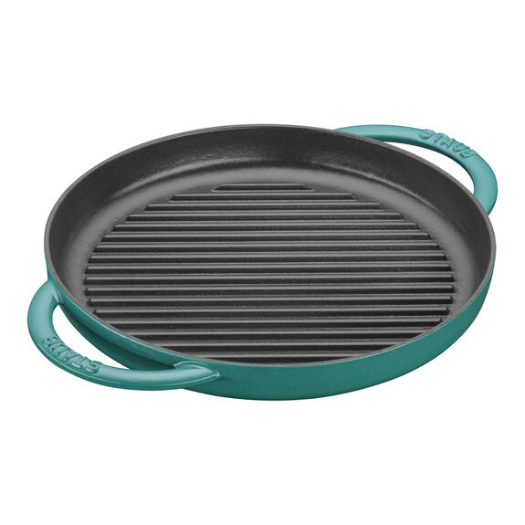 Staub Round Double Handle Pure Grill, 10&quot;, Turquoise