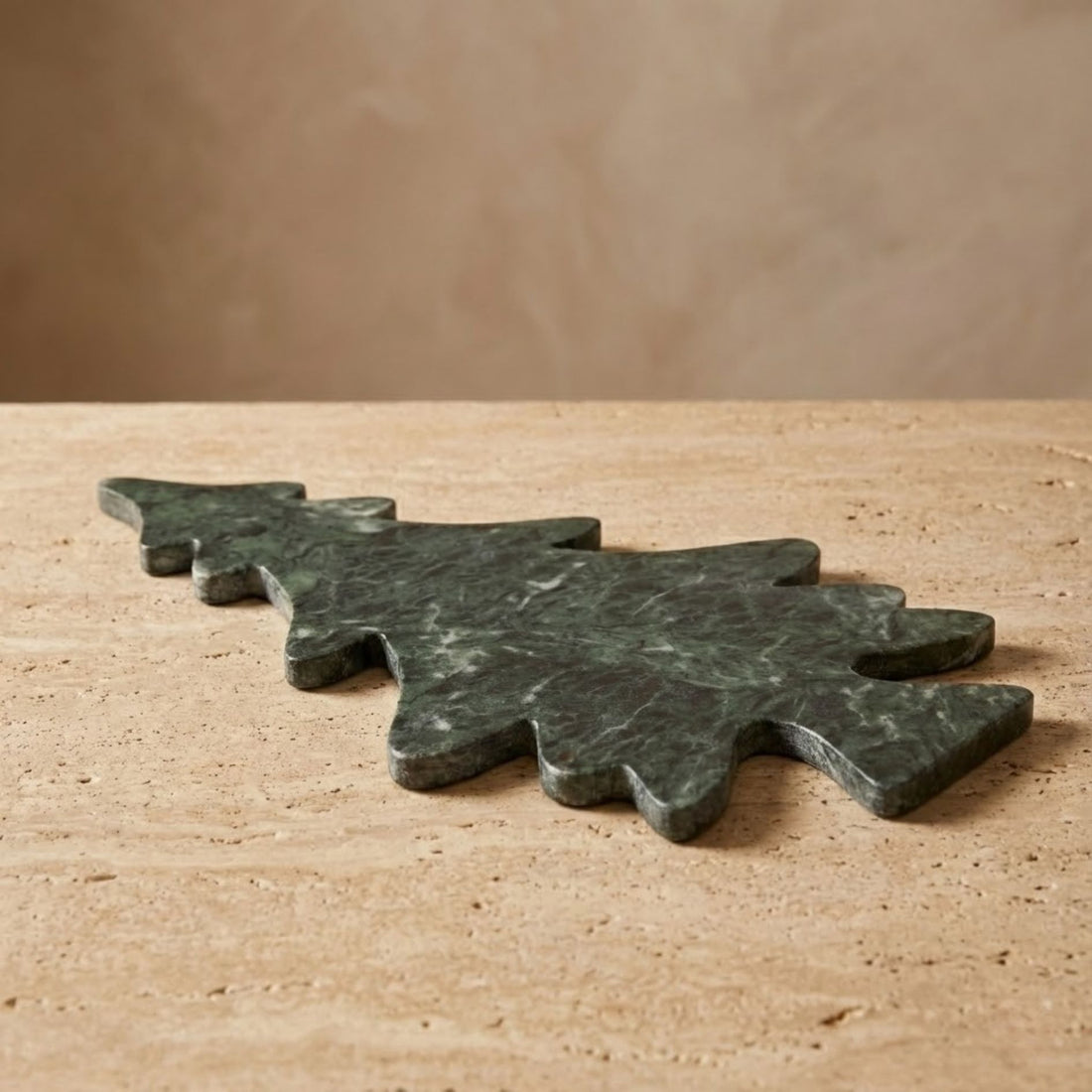 Winter Tree Shaped Board, Green Marble