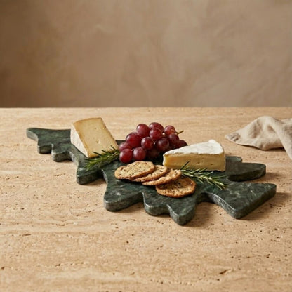 Winter Tree Shaped Board, Green Marble