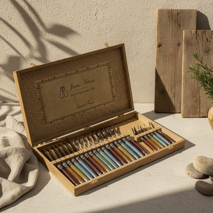 Laguiole 24 Piece Flatware Set, Platine Rainbow in Wood Presentation Box
