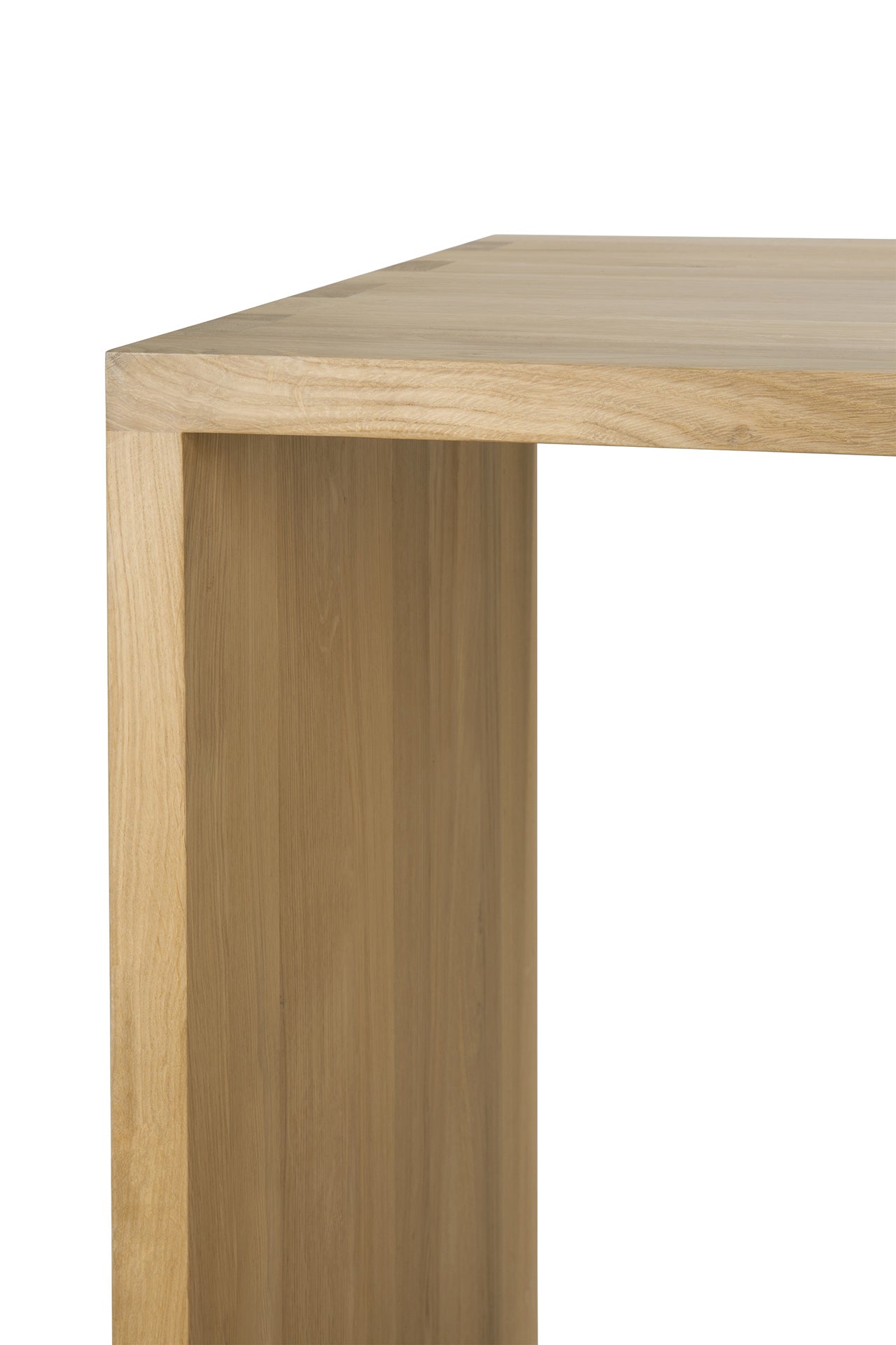 U desk - varnished oak - rectangular - with cable management