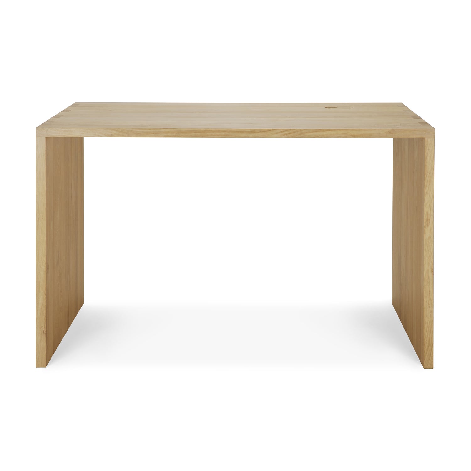 U desk - varnished oak - rectangular - with cable management