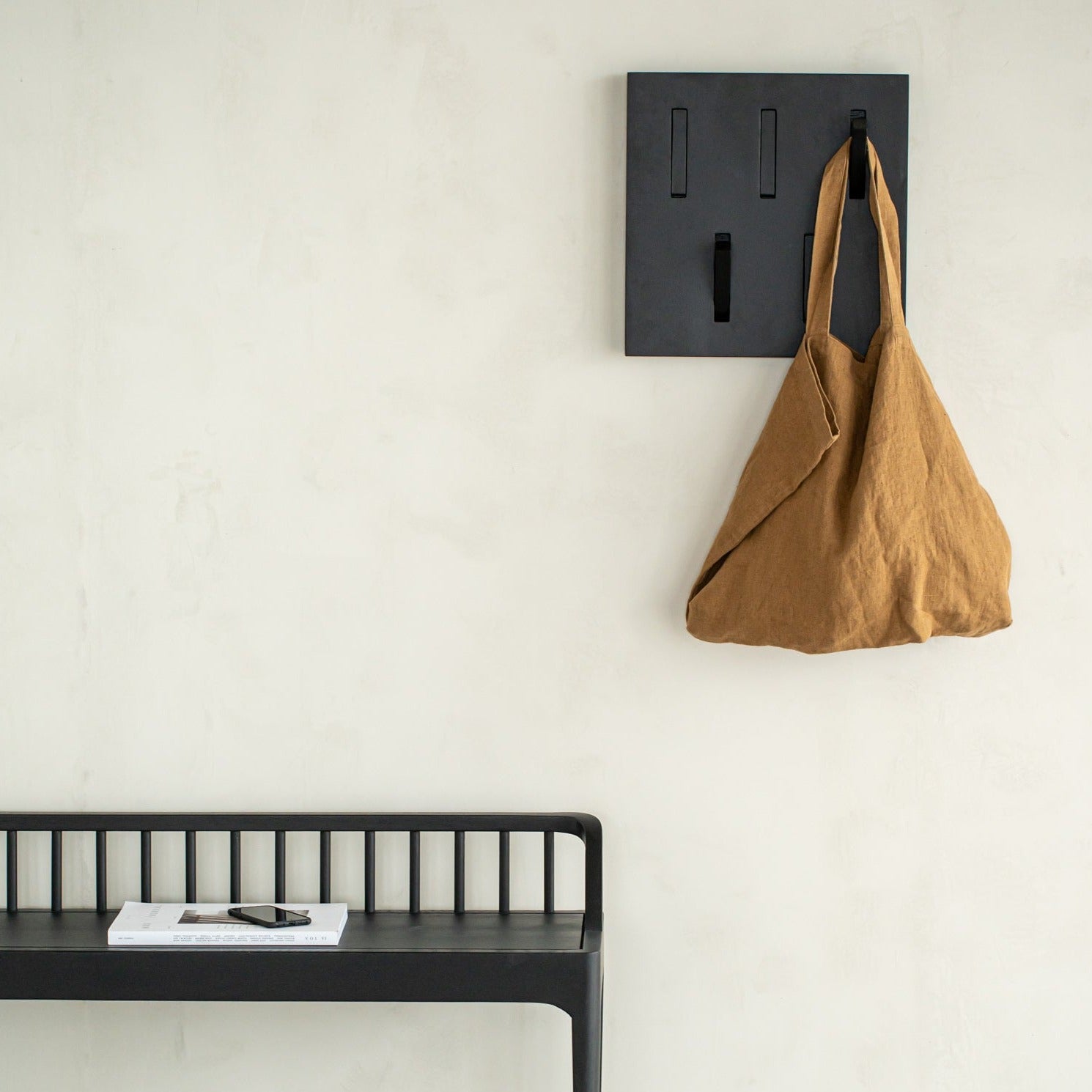 Utilitile Solid Black Oak Wall Hanger