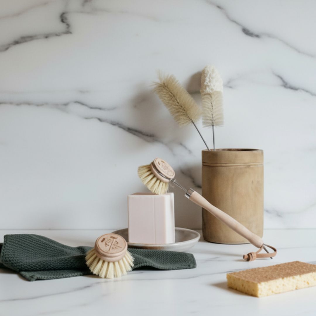 NATURAL Andree Jardin Dish Washing SET/ Grapefruit &amp; Rose bar w/ sponge