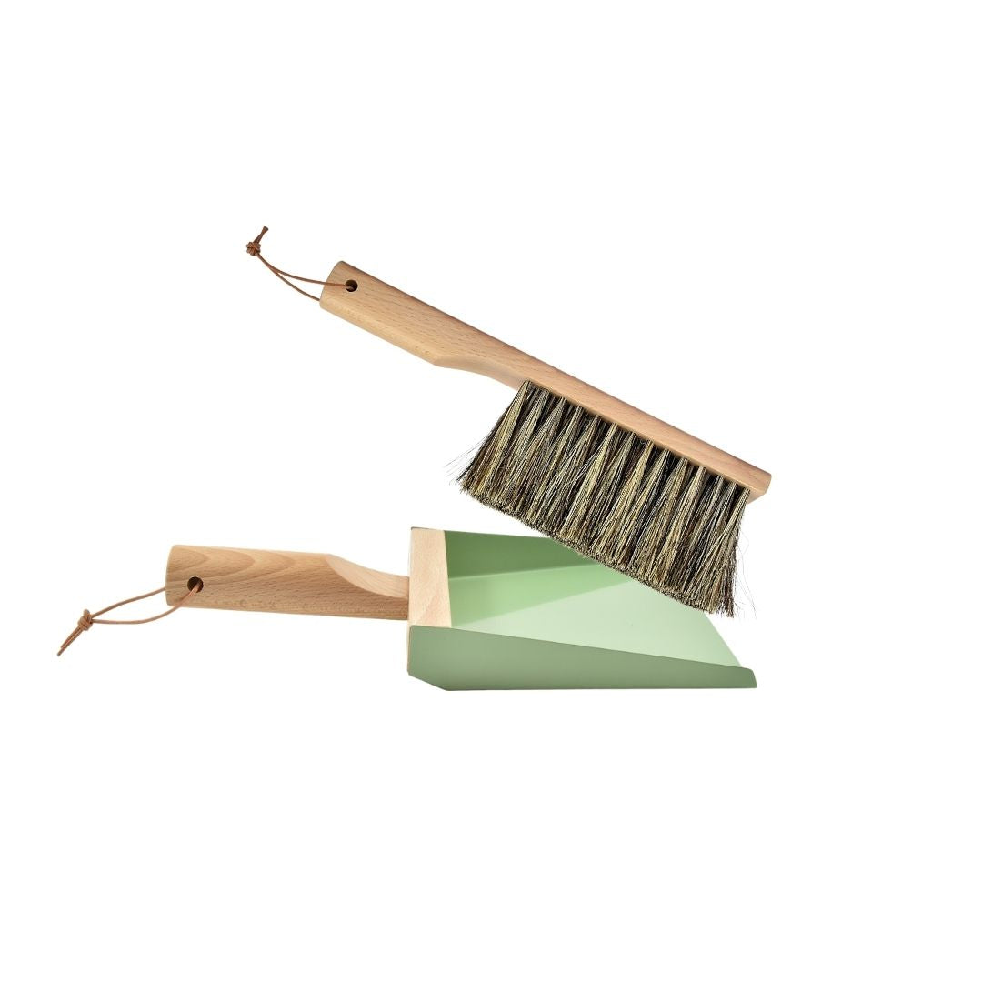 Andrée Jardin Mr. and Mrs. Clynk Sage Dustpan &amp; Natural Brush "Coffret" Gift Set with Wall Hooks Andrée Jardin andree-jardin-mr-and-mrs-clynk-sage-dustpan-brush-coffret-gift-set - French Dr