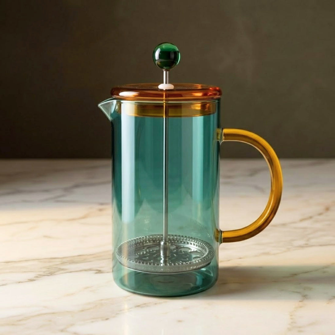 Niko French Press, Teal &amp; Yellow