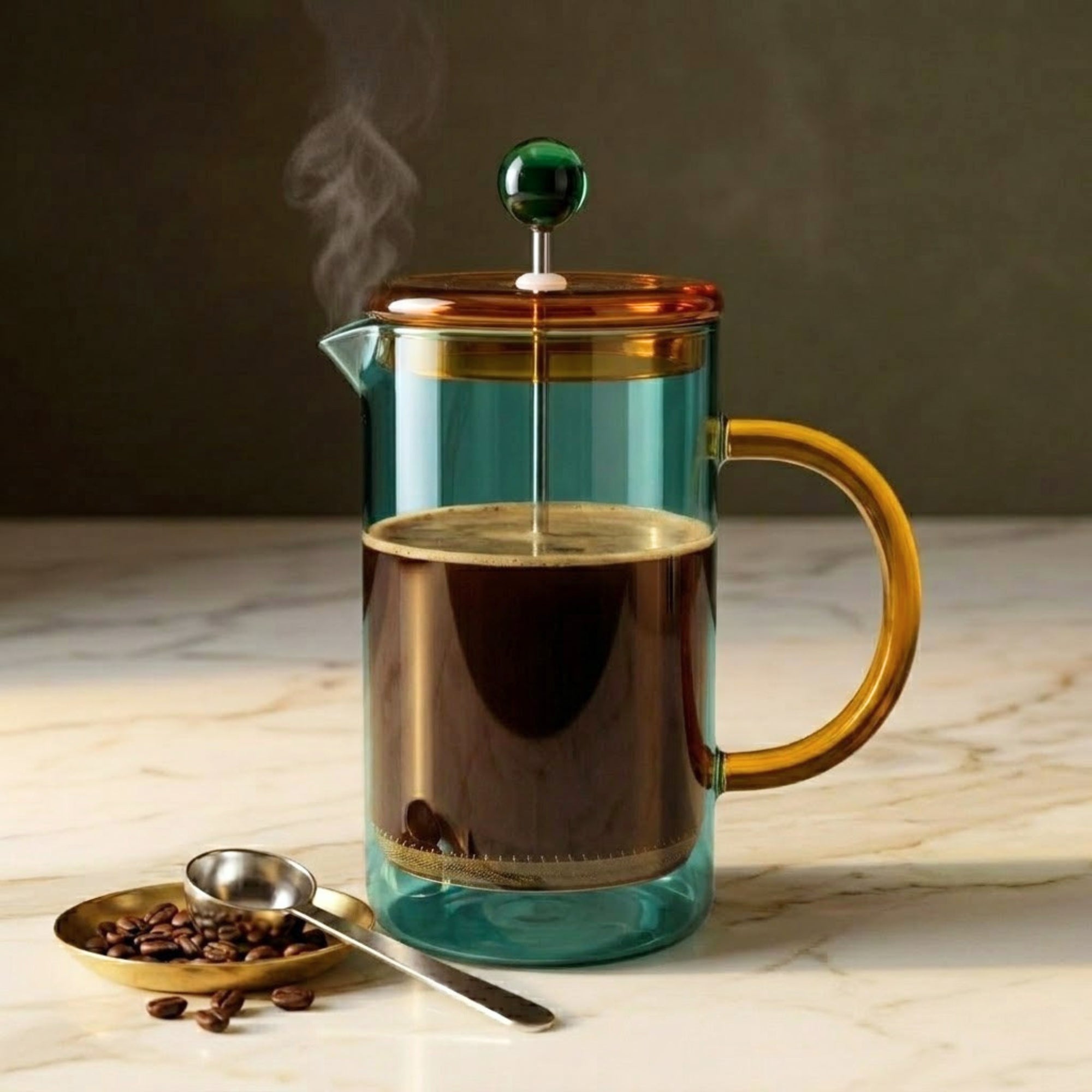 Niko French Press, Teal &amp; Yellow