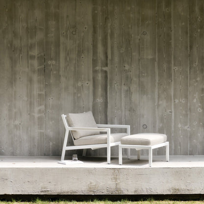 Jack outdoor lounge chair - aluminium - white - Off White fabric