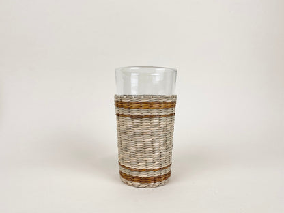 Brown Striped Seagrass Highball (Now 25% off!) Glass Seagrass Brand_Seagrass &amp; Rattan Kitchen_Drinkware lm New Arrivals Seagrass Tumblers &amp; Highballs 6880-L001CNT-BRSepiaCollectionSeagrassHighball