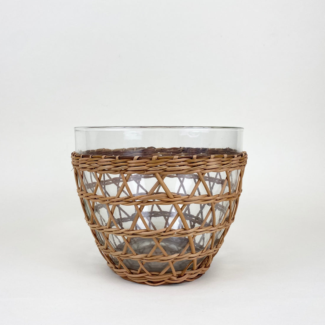Rattan Cage Salad Bowl Medium Glass Rattan Kitchen_Dinnerware Plates Rhone 6880-T8541GRattanCageSaladBowlMedium