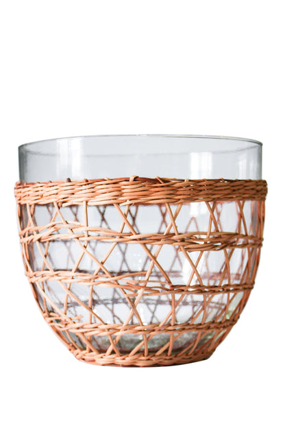 Rattan Cage Salad Bowl Large Glass Rattan Kitchen_Dinnerware Plates Rhone 6880-T8542G