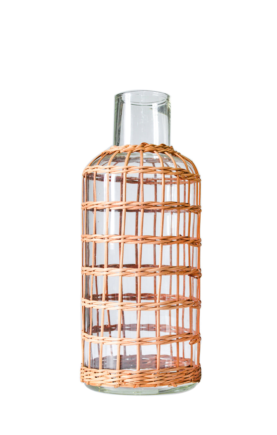 Rattan Cage Vase Carafe Medium Glass Rattan Carafes Rattan 6880-T8562G
