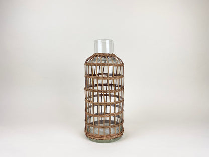 Rattan Cage Vase Carafe Medium Glass Rattan Carafes Rattan 6880-T8562GRattanCageVaseCarafeMedium