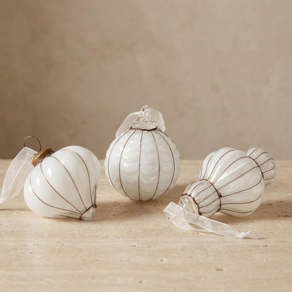 Caged Blown Glass Ornaments, Set of 6