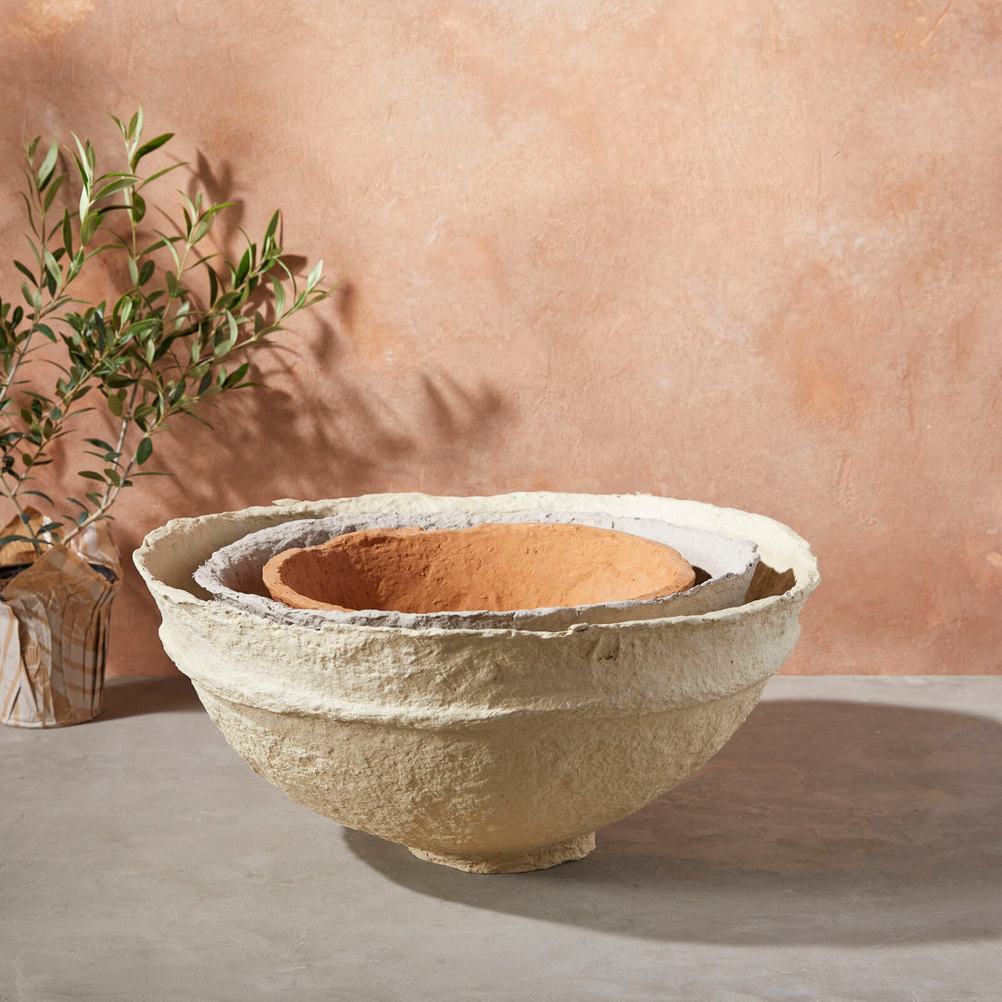 Koi Paper Mache Bowls Set of 3, Multi